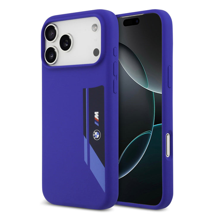 BMW iPhone 17 Pro Max Backcover hoesje - MagSafe - Liquid Silicone - Vertical Logo - Navy-Hoesjes-Ilumina Benelux