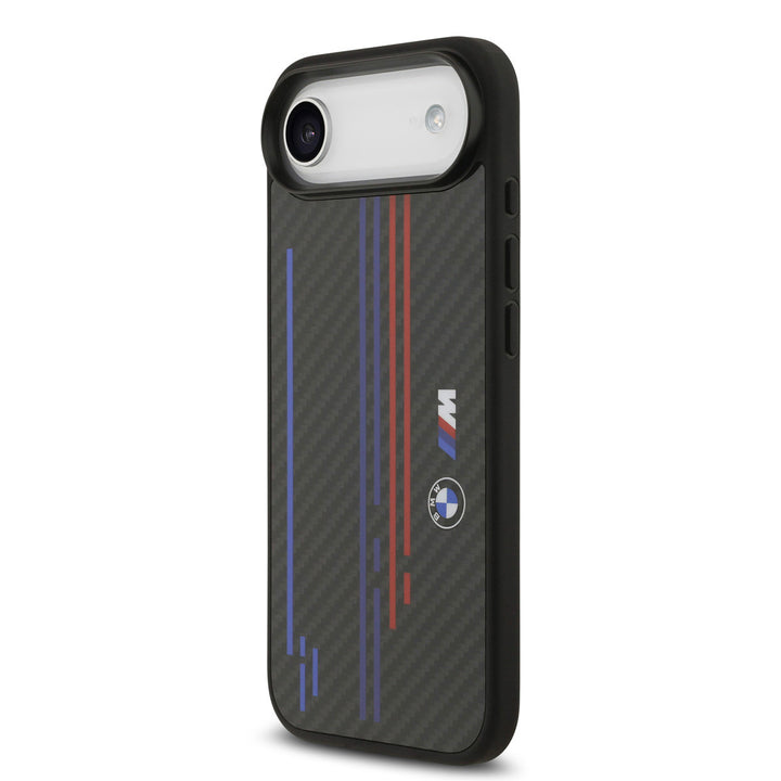 BMW iPhone Air Backcover hoesje - MagSafe Kevlar Case With Printed Tricolor & Metal Logos - Zwart-Hoesjes-Ilumina Benelux