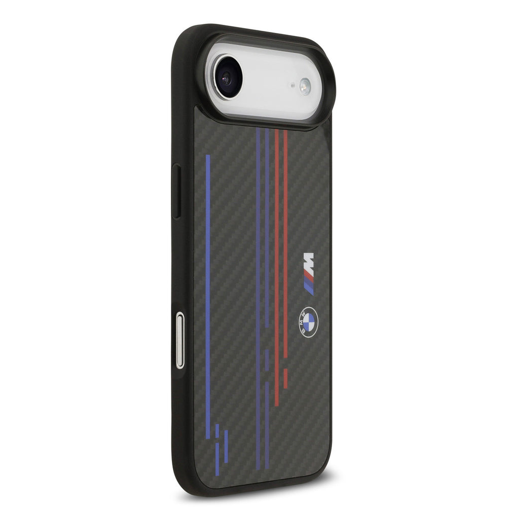BMW iPhone Air Backcover hoesje - MagSafe Kevlar Case With Printed Tricolor & Metal Logos - Zwart-Hoesjes-Ilumina Benelux
