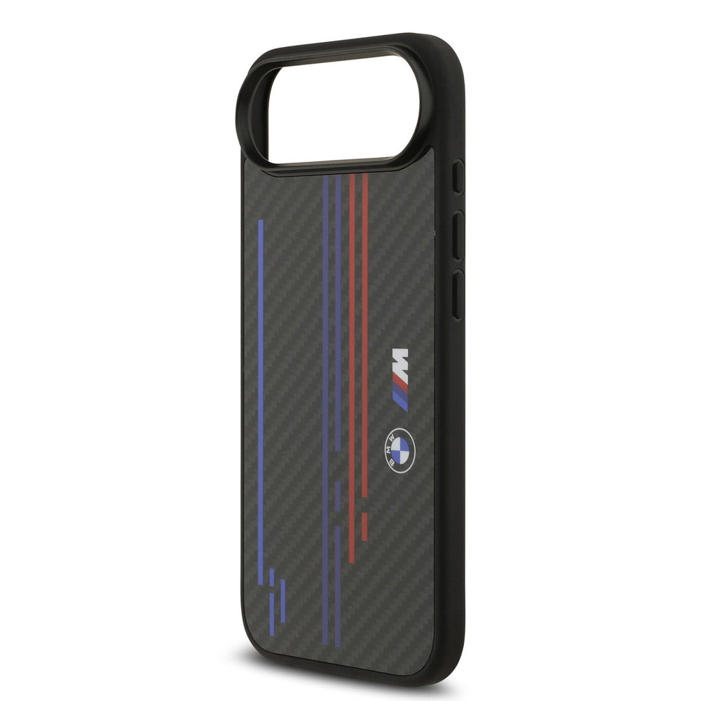 BMW iPhone Air Backcover hoesje - MagSafe Kevlar Case With Printed Tricolor & Metal Logos - Zwart-Hoesjes-Ilumina Benelux