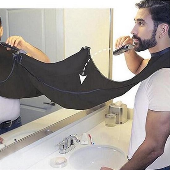 Baardschort – Haarknipsels Opvanger – Grooming Cape voor Scheren & Trimmen – Waterafstotend – Zwart-Ilumina Benelux