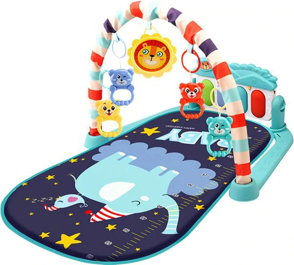 Baby gym met piano – Velox Goods VL-504 speelkleed – Muziek & licht – Verwijderbare speeltjes – Vanaf 3 maanden – Blauw-Babygym-Ilumina Benelux