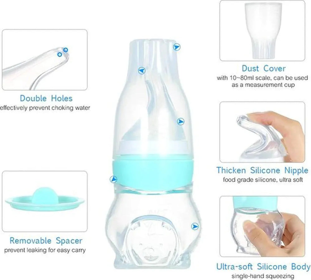 Baby medicijndispenser fopspeen – Siliconen knijpfles feeder 70ml – Anti-verstikking – BPA-vrij – Blauw-Ilumina Benelux