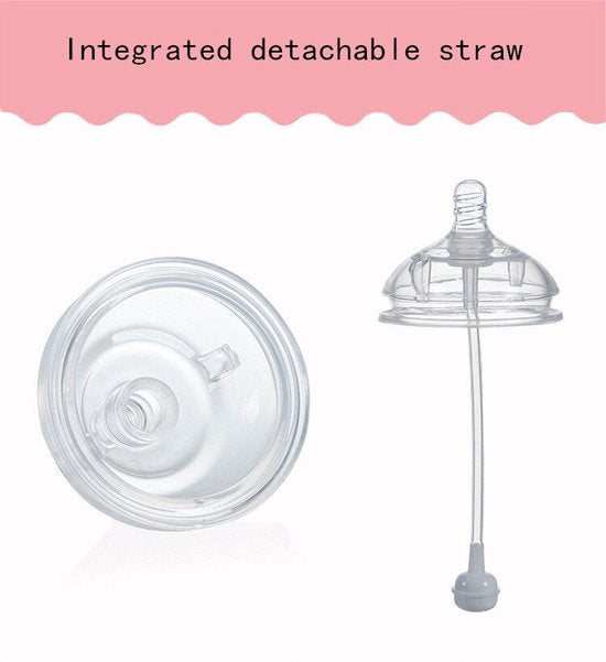 Babyfles met handvaten – Siliconen zuigfles 240ml – Lekvrij antislip – BPA-vrij drinkbeker – Roze-Ilumina Benelux