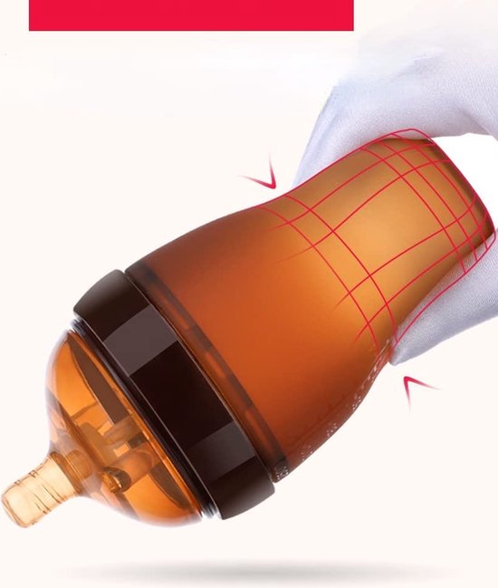 Babyfles met handvaten – Siliconen zuigfles 240ml – Lekvrij & antislip – BPA-vrij drinkbeker voor baby’s – Bruin-Ilumina Benelux