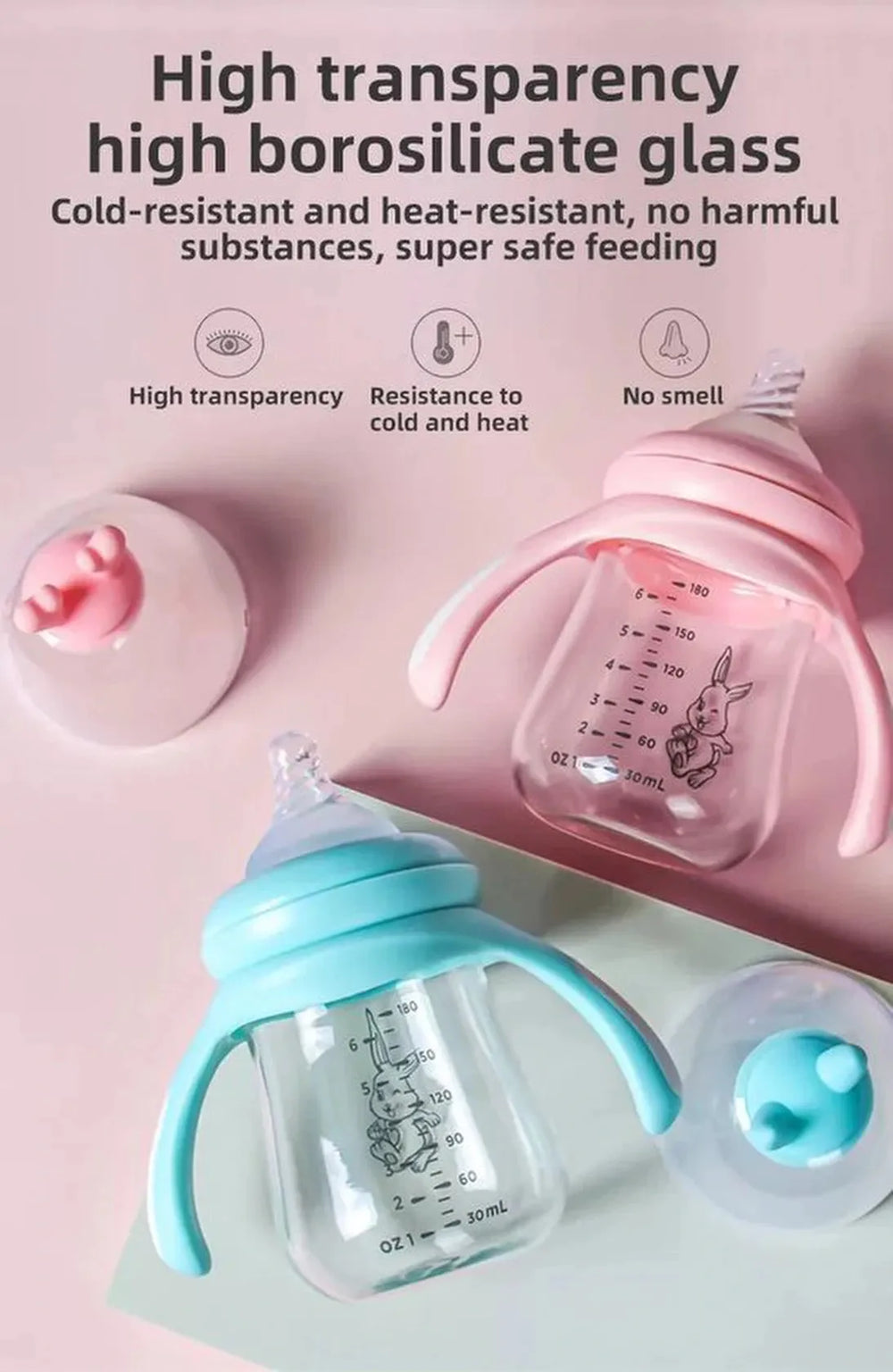 Babyfles met handvatten – Zuigfles 180ml – BPA-vrij – Anti-koliek – Vaatwasser & magnetronbestendig – Groen-Ilumina Benelux