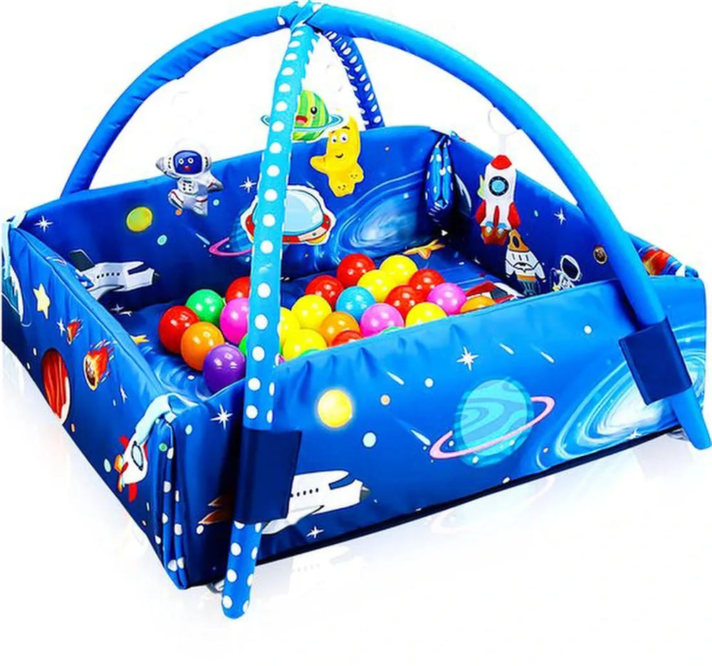 Babygym speelkleed – Velox Goods VL-505 5-in-1 activiteitenmat & ballenbak – Ruimtemotief – Zacht wasbaar – 58x70 cm-Babygym-Ilumina Benelux