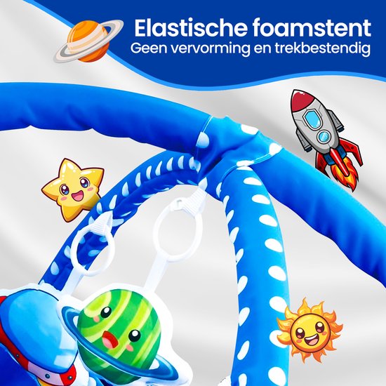Babygym speelkleed – Velox Goods VL-505 5-in-1 activiteitenmat & ballenbak – Ruimtemotief – Zacht wasbaar – 58x70 cm-Babygym-Ilumina Benelux