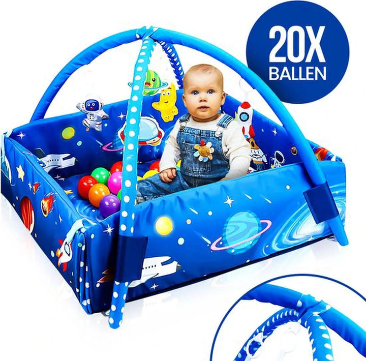 Babygym speelkleed – Velox Goods VL-505 5-in-1 activiteitenmat & ballenbak – Ruimtemotief – Zacht wasbaar – 58x70 cm-Babygym-Ilumina Benelux