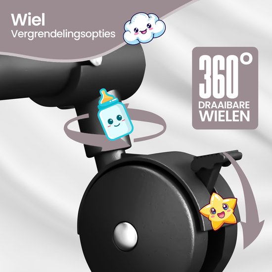 Babywieg – Velox Goods VL-513 – Verstelbare hoogte – Schommelfunctie – Opvouwbaar & ademend gaas – Grijs-Ledikant-Ilumina Benelux