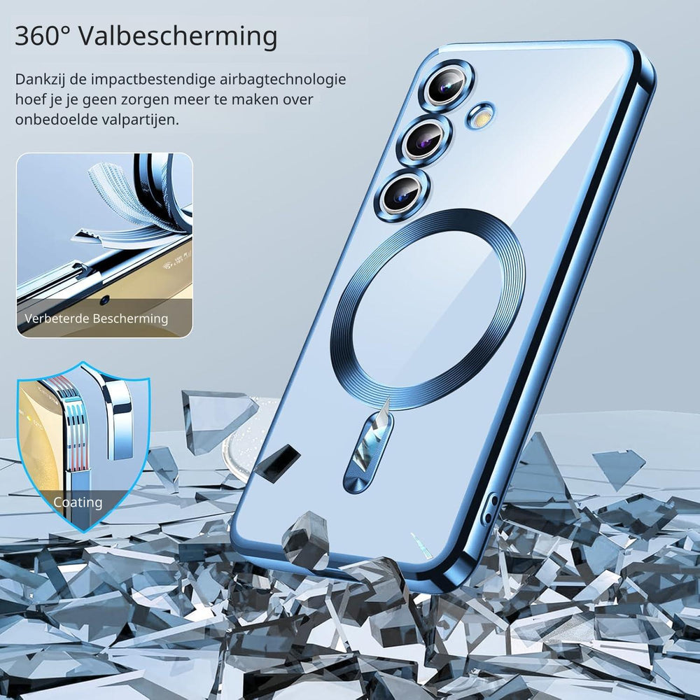 Samsung Galaxy S26 Plus Hoesjes – MagSafe Compatible – Ingebouwde Camera Lens Protector - Blauw-Ilumina Benelux