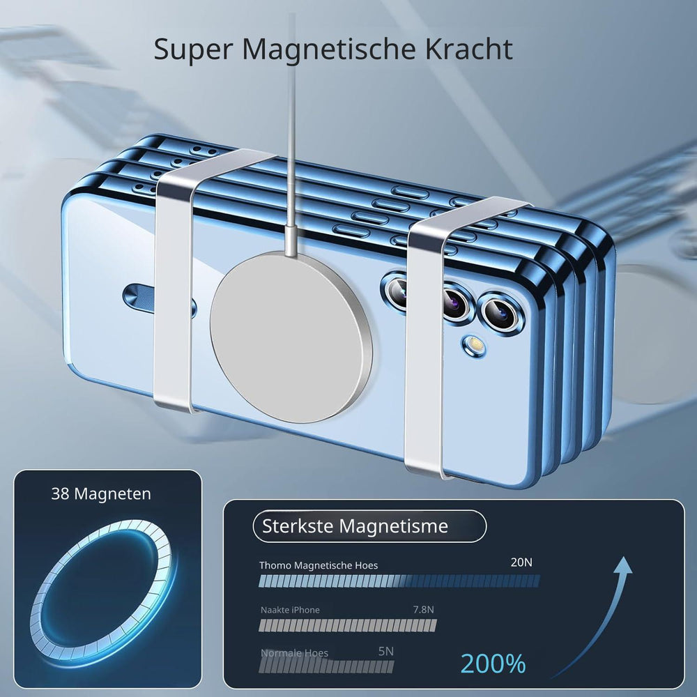 Samsung Galaxy S26 Plus Hoesjes – MagSafe Compatible – Ingebouwde Camera Lens Protector - Blauw-Ilumina Benelux
