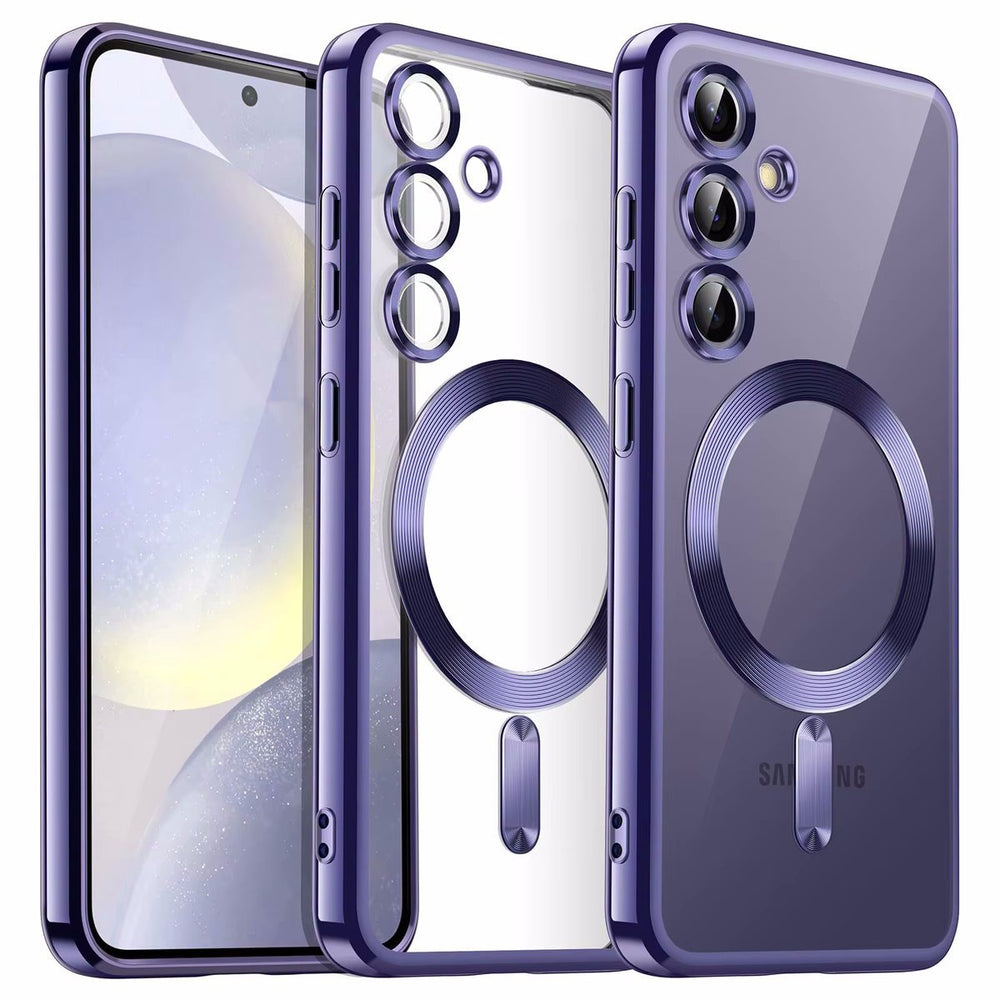 Backcover met 2x Screenprotector Samsung Galaxy S26 Hoesjes – MagSafe Compatible – Ingebouwde Camera Lens Protector - Paars-Ilumina Benelux