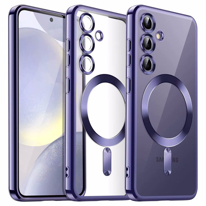 Backcover met 2x Screenprotector Samsung Galaxy S26 Hoesjes – MagSafe Compatible – Ingebouwde Camera Lens Protector - Paars-Ilumina Benelux
