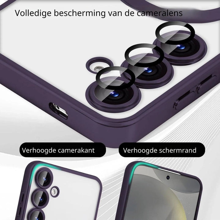Backcover met 2x Screenprotector Samsung Galaxy S26 Hoesjes – MagSafe Compatible – Ingebouwde Camera Lens Protector - Paars-Ilumina Benelux