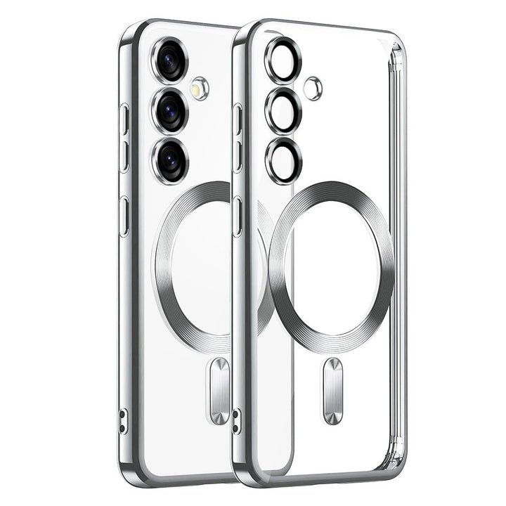 Samsung Galaxy A37 Hoesjes – MagSafe Compatible – Ingebouwde Camera Lens Protector - Zilver-Ilumina Benelux
