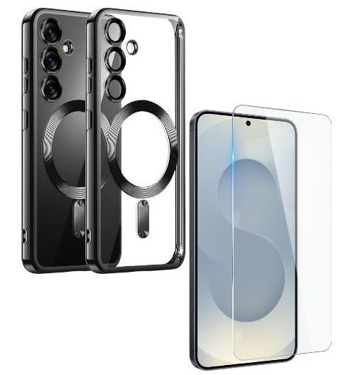 Backcover met 2x Screenprotector Samsung Galaxy S26 Hoesjes – MagSafe Compatible – Ingebouwde Camera Lens Protector - Zwart-Ilumina Benelux