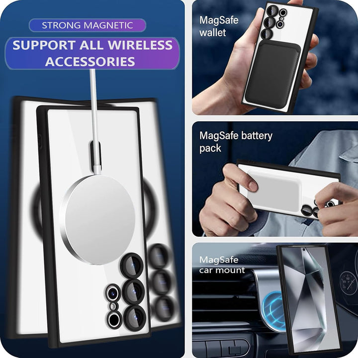 Backcover met 2x Screenprotector Samsung Galaxy S26 Ultra Hoesjes – MagSafe Compatible – Ingebouwde Camera Lens Protector - Zwart-Hoesjes-Ilumina Benelux