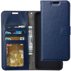 Portemonnee Book Case Hoesje Geschikt voor: Motorola Moto E7 Blauw