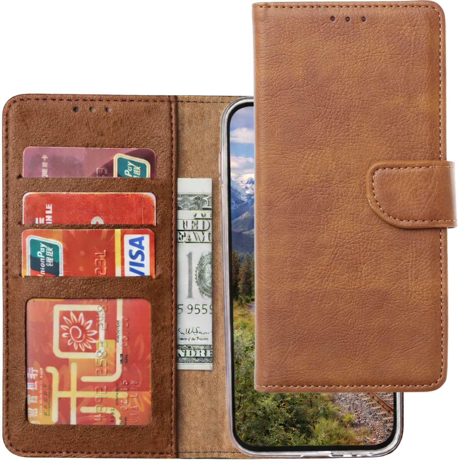 Portemonnee Book Case Hoesje Geschikt voor: Samsung Galaxy A16 - LichtBruin