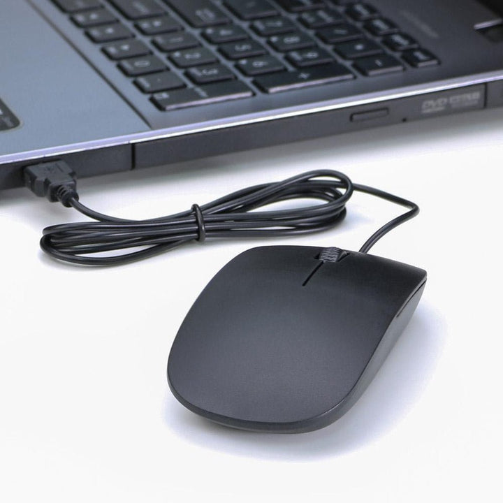 Bedrade USB Muis Zwart – 1200 DPI, Ergonomisch, Compact, Plug & Play voor Laptop en PC-Muis-Ilumina Benelux