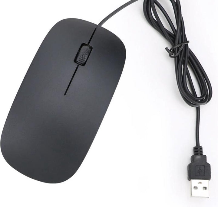 Bedrade USB Muis Zwart – 1200 DPI, Ergonomisch, Compact, Plug & Play voor Laptop en PC-Muis-Ilumina Benelux