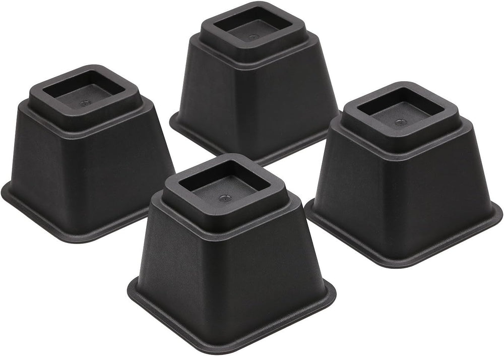 Bedverhogers – 4 Stuks Meubelverhogers – Opstapelbaar – Voor Bed, Tafel, Stoel of Bank – Zwart-Bedhulpmiddel-Ilumina Benelux