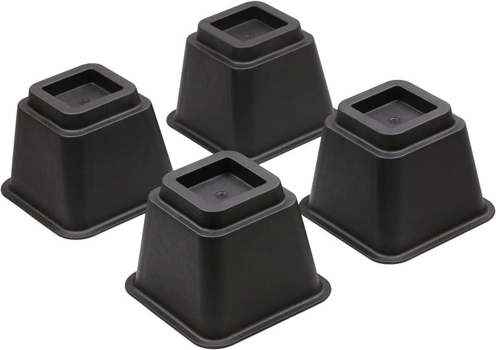 Bedverhogers – 4 Stuks Meubelverhogers – Opstapelbaar – Voor Bed, Tafel, Stoel of Bank – Zwart-Bedhulpmiddel-Ilumina Benelux