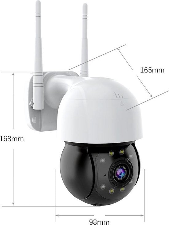 Beveiligingscamera Buiten – PTZ IP Camera WiFi 1080P – 355°/90° Draaibaar – Nachtzicht – Bewegingsdetectie – Audio – Cloud/TF Opslag-Ilumina Benelux