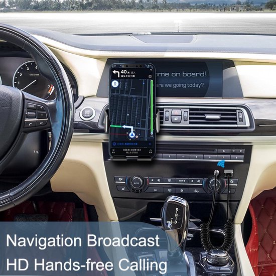Bluetooth AUX ontvanger auto – 3,5 mm jack – USB-A voeding – Ingebouwde microfoon – HiFi stereo – Zwart-Ilumina Benelux