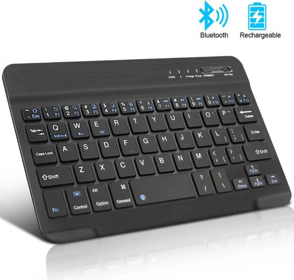 Bluetooth Mini Keyboard – Draadloos – Oplaadbaar – QWERTY – Geschikt voor Android, iOS & Windows – Zwart-Tablettoetsenbord-Ilumina Benelux
