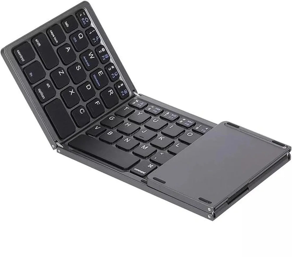 Bluetooth toetsenbord met touchpad – Opvouwbaar QWERTY – Draadloos – Ultradun – Geschikt voor Windows Android iOS iPad MacOS – Zwart-Tablettoetsenbord-Ilumina Benelux