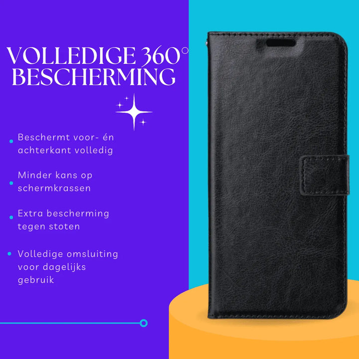 Portemonnee Book Case – 5 Kaartsleuven – Magneetsluiting – Zwart-Ilumina Benelux