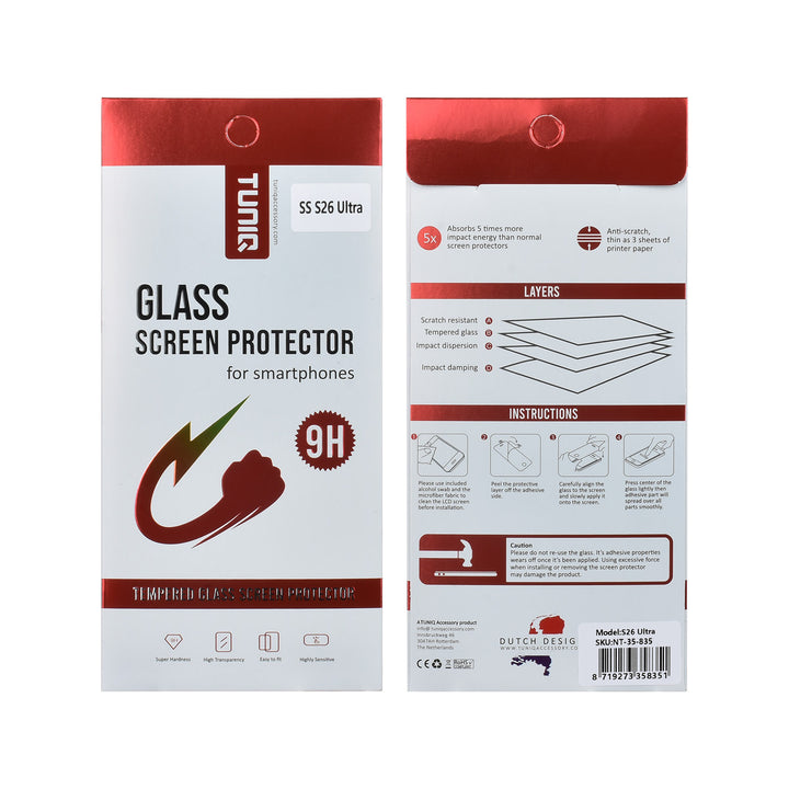 TUNIQ Samsung Galaxy S26 Ultra Screenprotector - Tempered Glass - Transparant-Screenprotectors-Ilumina Benelux