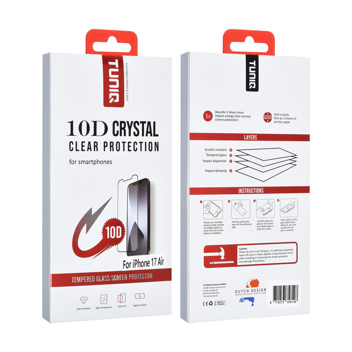 TUNIQ iPhone Air Screenprotector - 10D Full coverage Screenprotector - Zwarte Rand-Screenprotectors-Ilumina Benelux
