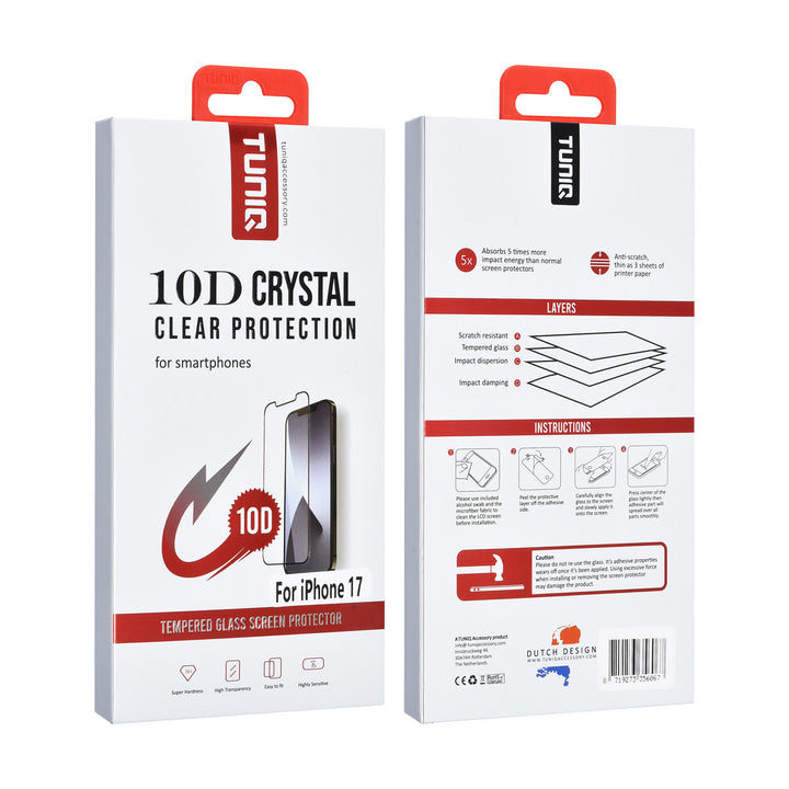 TUNIQ iPhone 17 Screenprotector - 10D Full coverage Screenprotector - Zwarte Rand-Screenprotectors-Ilumina Benelux