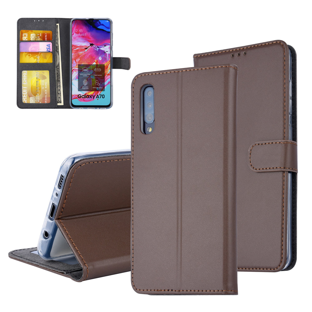 Bruin Book Case voor Samsung Galaxy A70 - Pasjeshouder - Magneetsluiting (A705F)-Hoesjes-Ilumina Benelux
