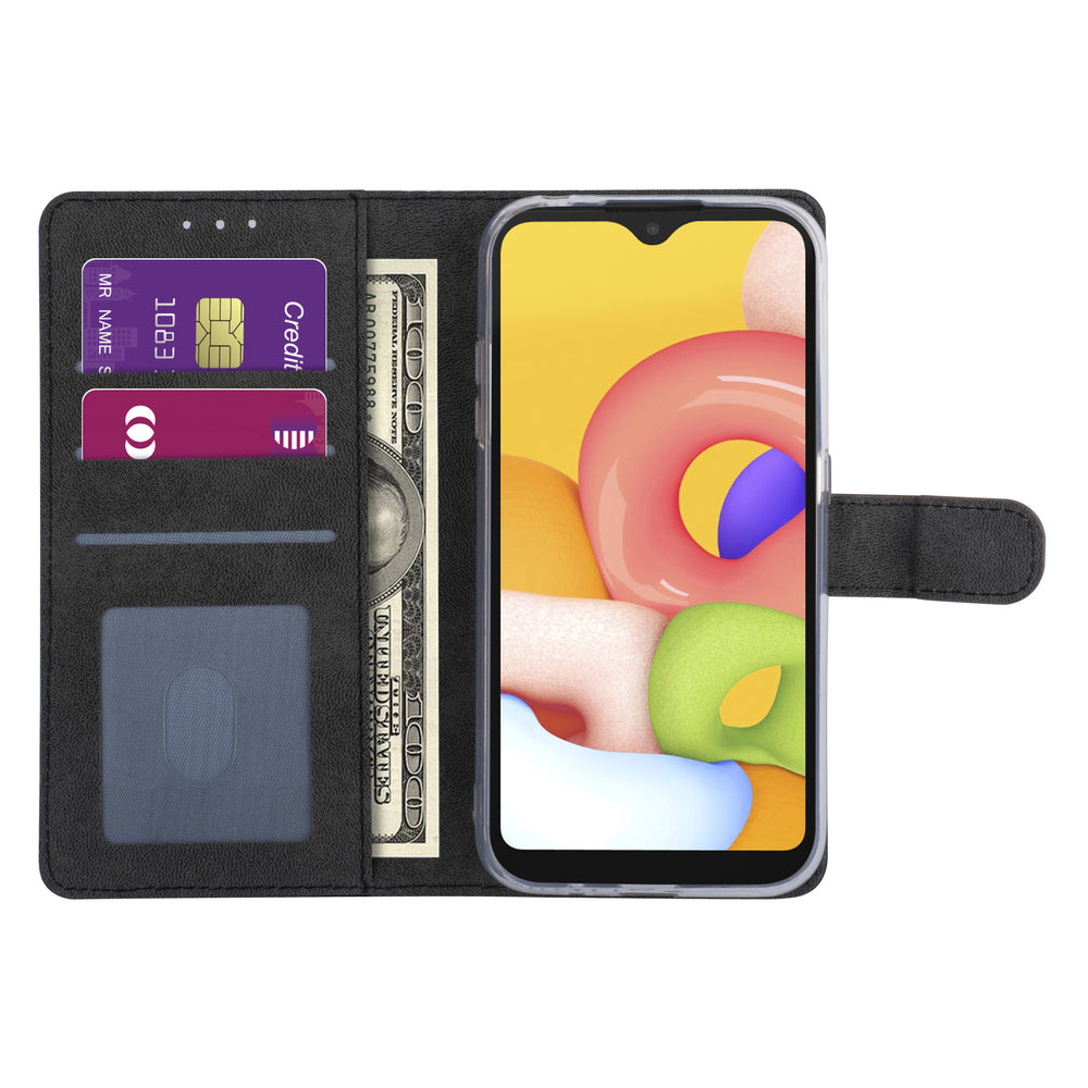 Bruin hoesje Samsung Galaxy A01 - Book Case - Kaarthouder (A015F)-Hoesjes-Ilumina Benelux