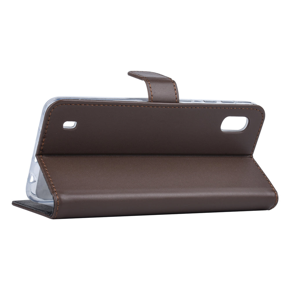 Bruin hoesje Samsung Galaxy A10 (2019) Book Case - Pasjeshouder - Magneetsluiting (A105F)-Hoesjes-Ilumina Benelux