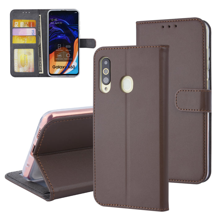 Bruin hoesje Samsung Galaxy A60 - Book Case - Pasjeshouder - Magneetsluiting (A606F)-Hoesjes-Ilumina Benelux