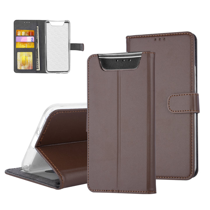 Bruin hoesje Samsung Galaxy A80 - Book Case - Pasjeshouder - Magneetsluiting (A805F)-Hoesjes-Ilumina Benelux