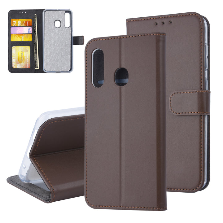 Bruin hoesje Samsung Galaxy M40 - Book Case - Pasjeshouder - Magneetsluiting (M405F)-Hoesjes-Ilumina Benelux
