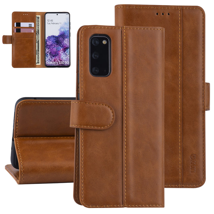 Bruin hoesje Samsung Galaxy S20 - Book Case - PU leather-Hoesjes-Ilumina Benelux