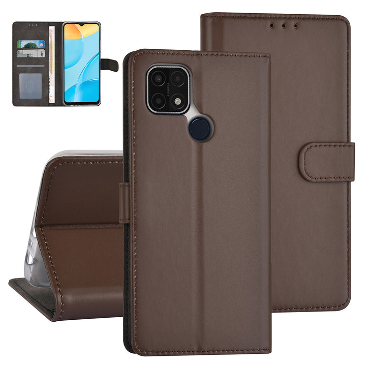Bruin hoesje voor Oppo A15 - Book Case - Pasjeshouder - Magneetsluiting-Hoesjes-Ilumina Benelux