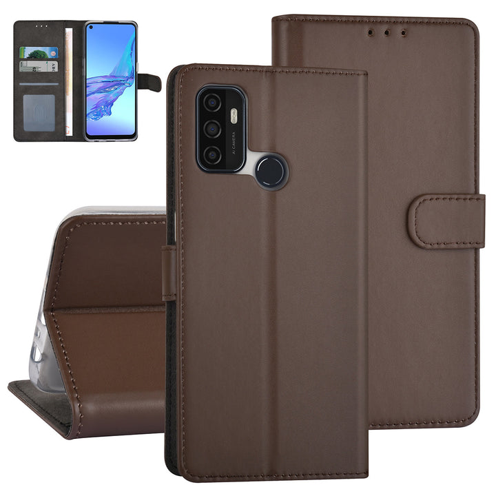 Bruin hoesje voor Oppo A53s - Book Case - Pasjeshouder - Magneetsluiting-Hoesjes-Ilumina Benelux