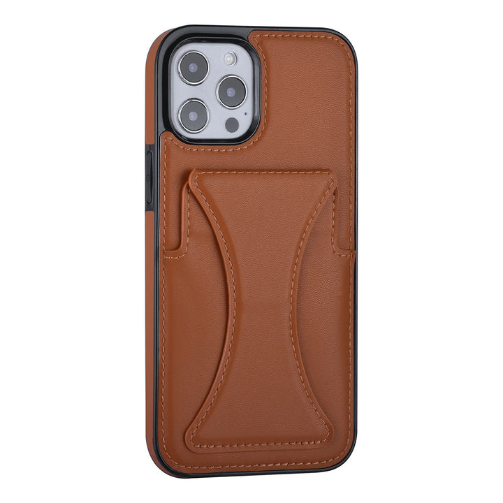 Bruin hoesje voor iPhone 12 Pro Max - Back Cover - Pasjeshouder - Multifunctionele Handstrap-Hoesjes-Ilumina Benelux