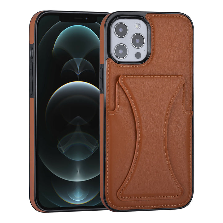 Bruin hoesje voor iPhone 12 Pro Max - Back Cover - Pasjeshouder - Multifunctionele Handstrap-Hoesjes-Ilumina Benelux