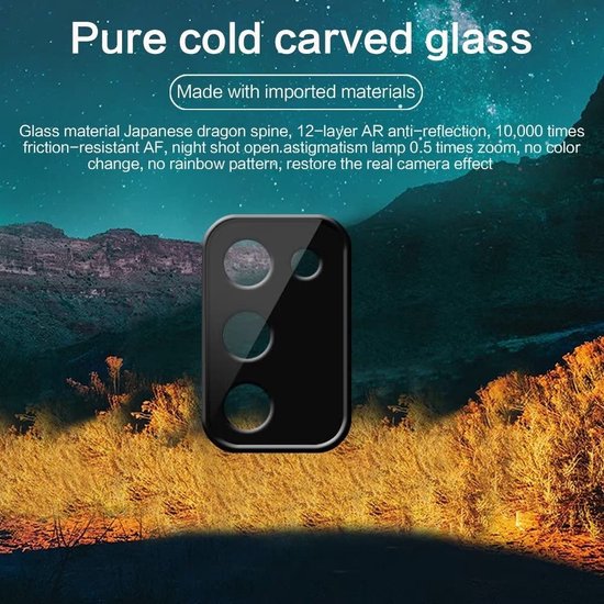Camera Lens Protector – Samsung Galaxy A02s/A03s – 4-Pack – Gehard Glas – Zwart-Ilumina Benelux