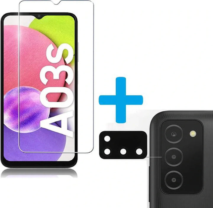 Samsung Galaxy A03s Camera Lens & Screenprotector 9H Gehard Glas – 2-Pack-Ilumina Benelux
