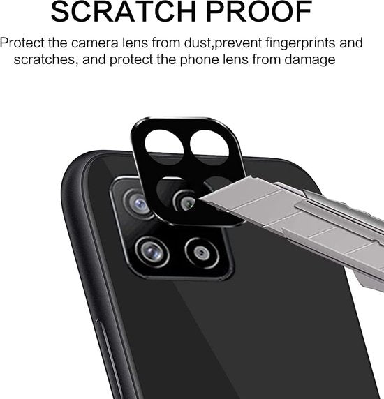 Camera Lens Protector – Samsung Galaxy A22 5G – 3-Pack – Gehard Glas – Zwart-Ilumina Benelux